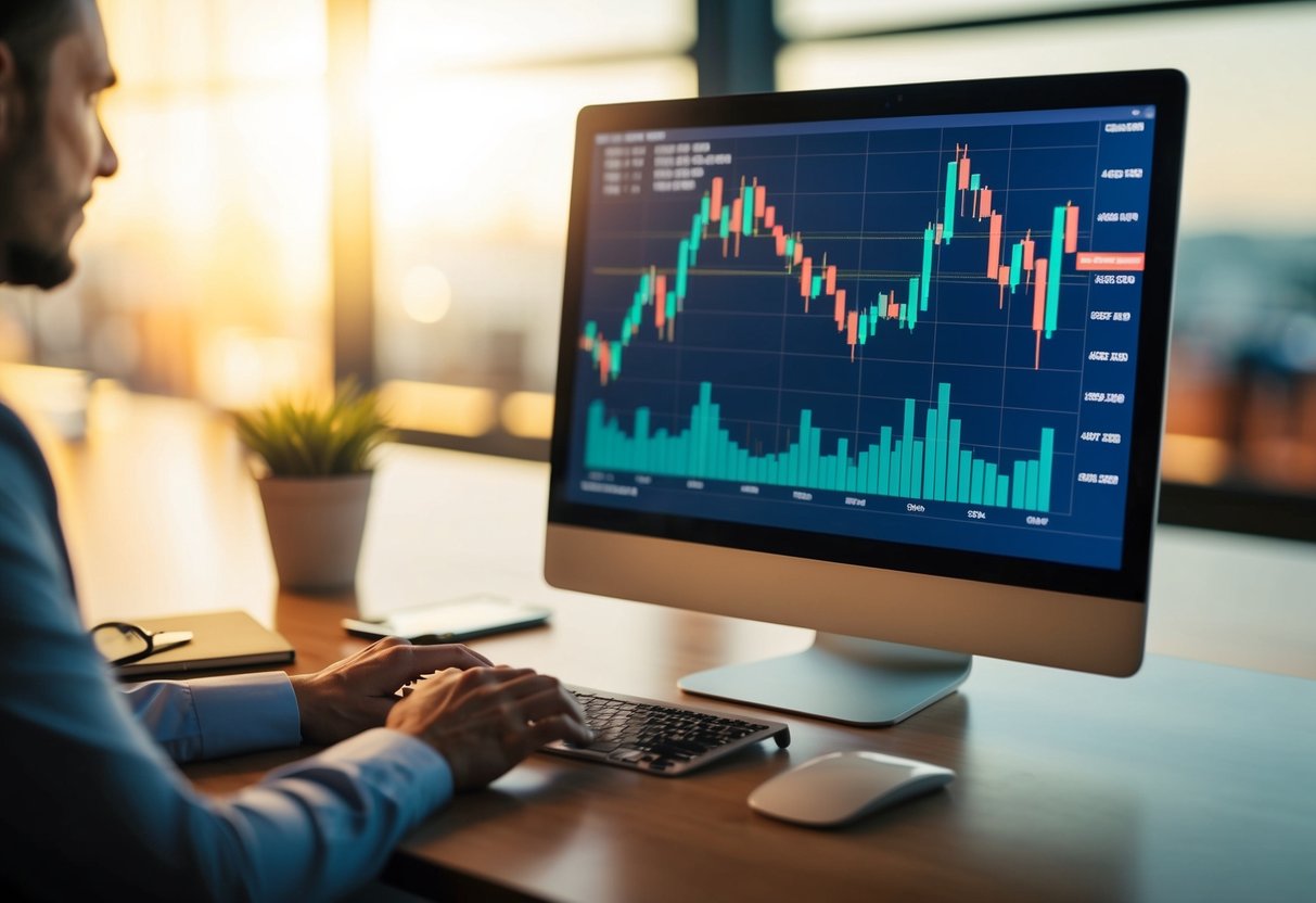Bitcoin Trading: Strategies for Success in a Volatile Market 1 A computer screen displaying fluctuating Bitcoin trading charts and graphs