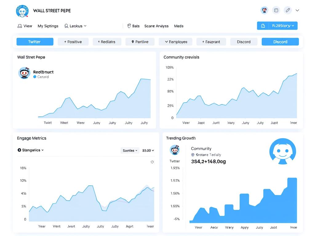 Social media sentiment analysis for Wall Street Pepe showing positive community reactions