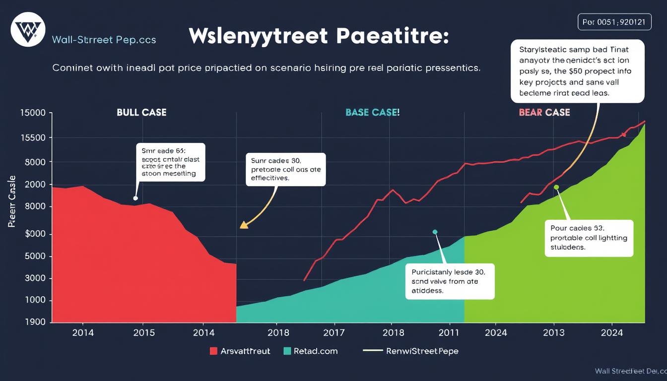 Future prediction chart for Wall Street Pepe showing potential price scenarios through 2025