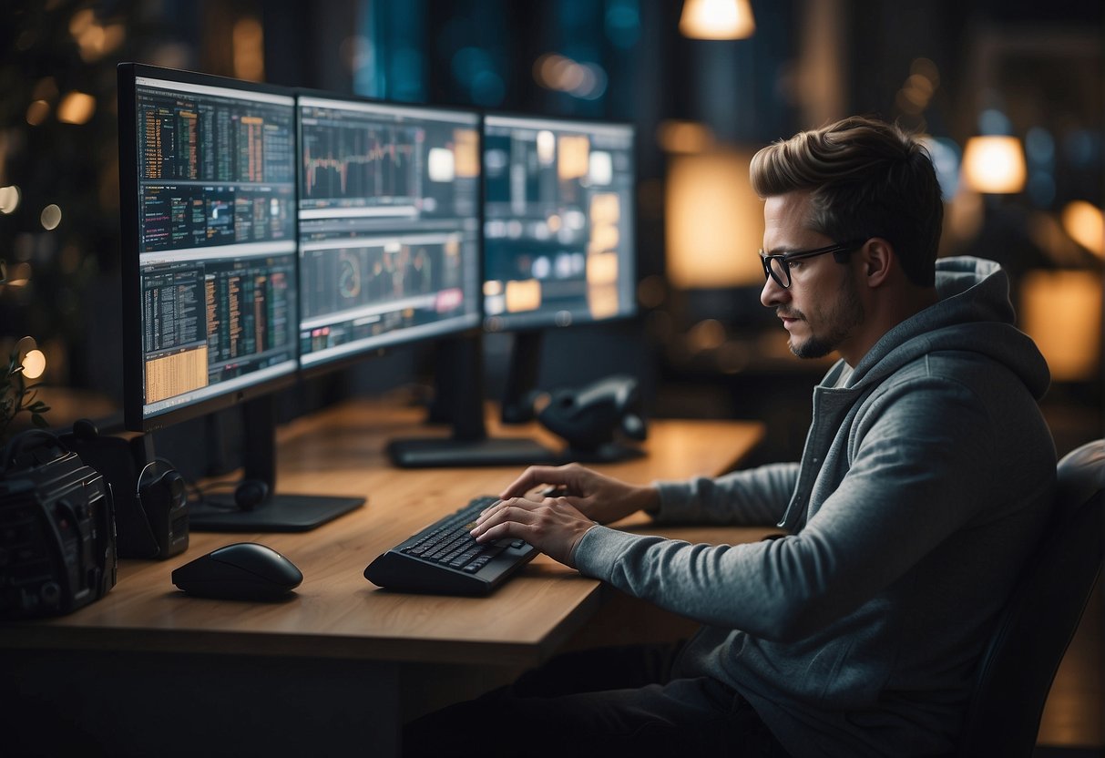 A person browsing Reddit forums and reviews, selecting a Solana trading bot